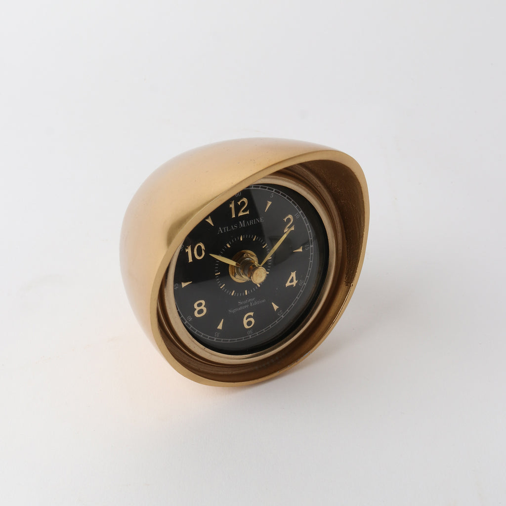 Mid century round clock antique brass