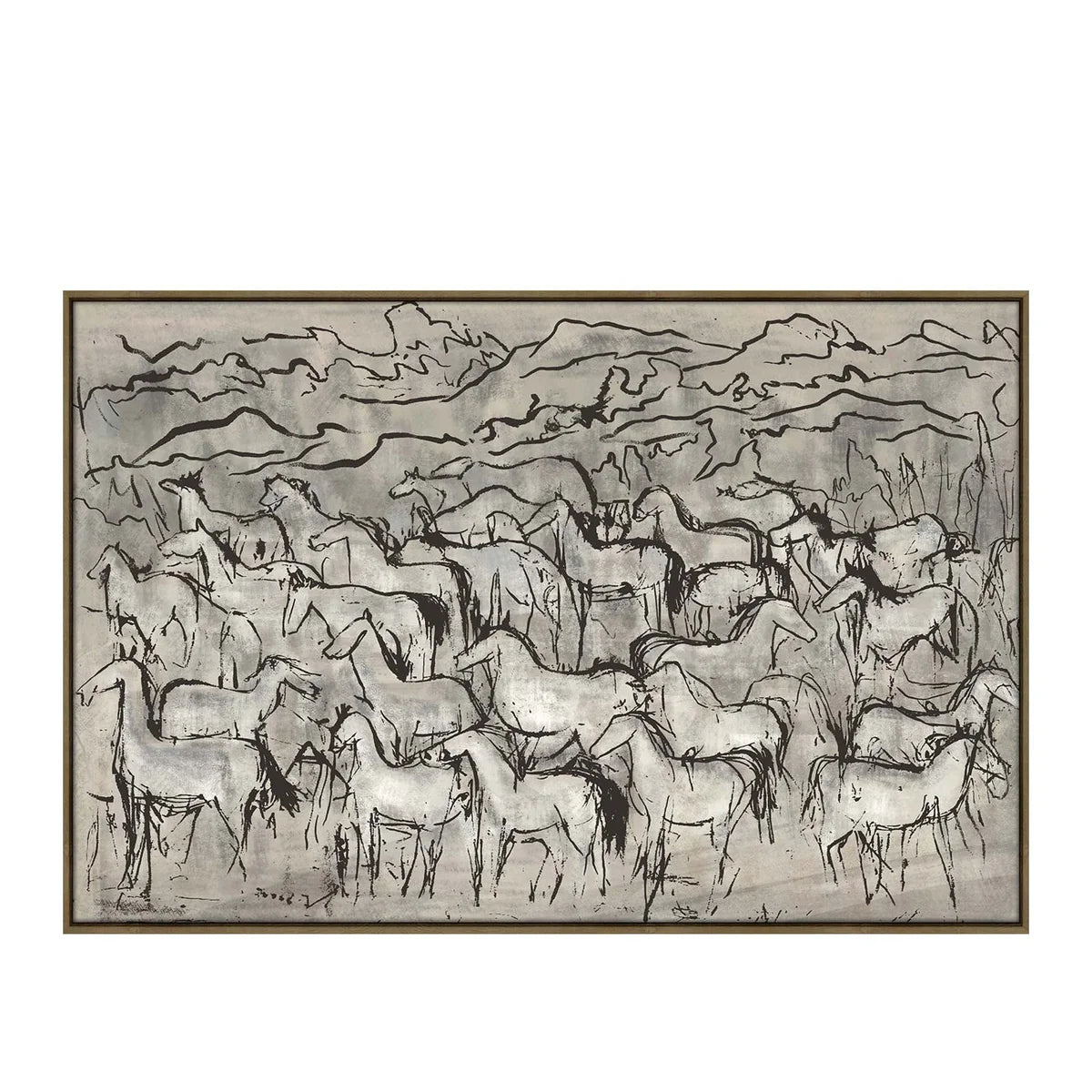 Herd heavy textured frame print 120x80x4