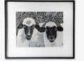 Sheep heads wall art black white