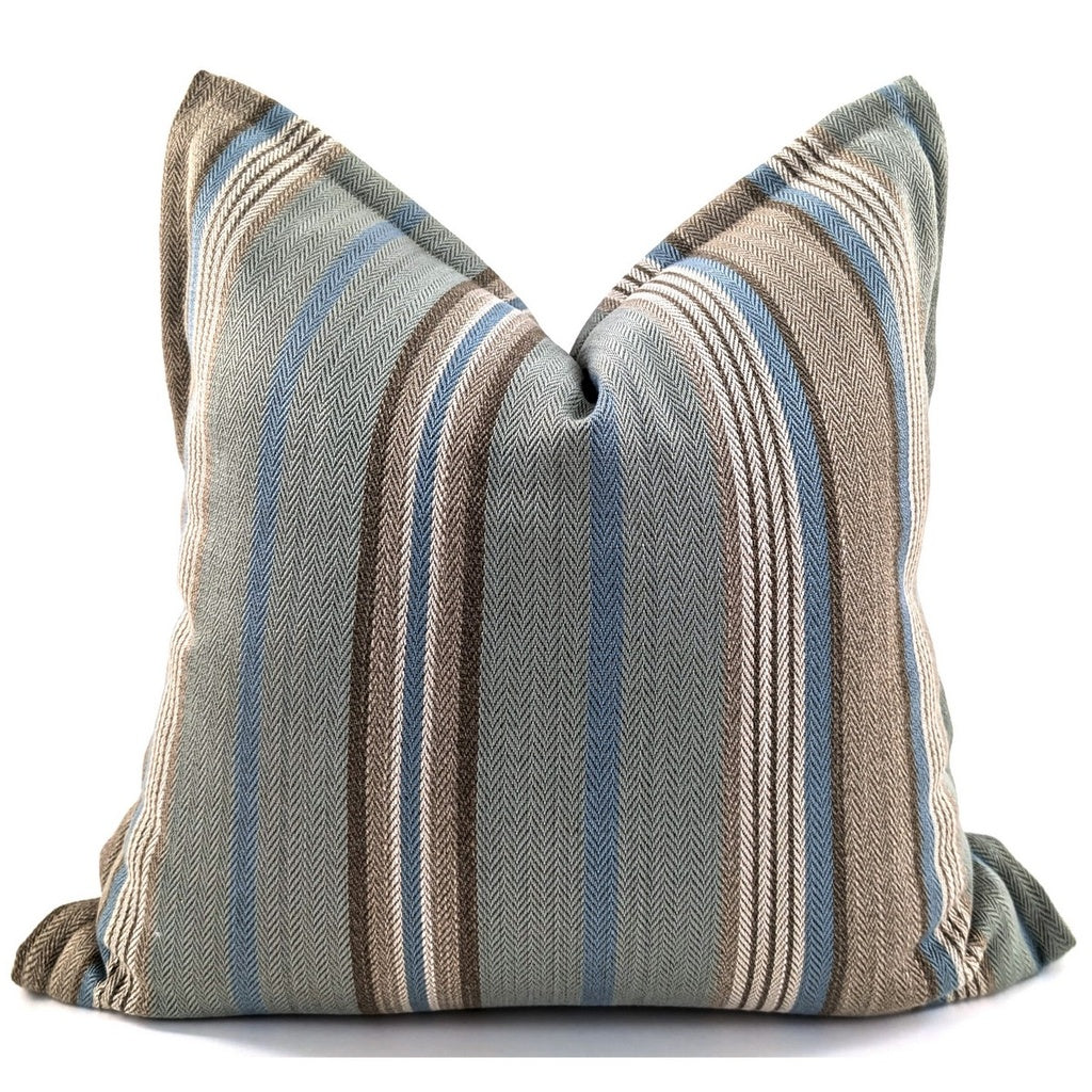 Snugg & Co cushion wire stripe teal natural