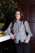 Drama - Willow Blouse  Green stripe 12