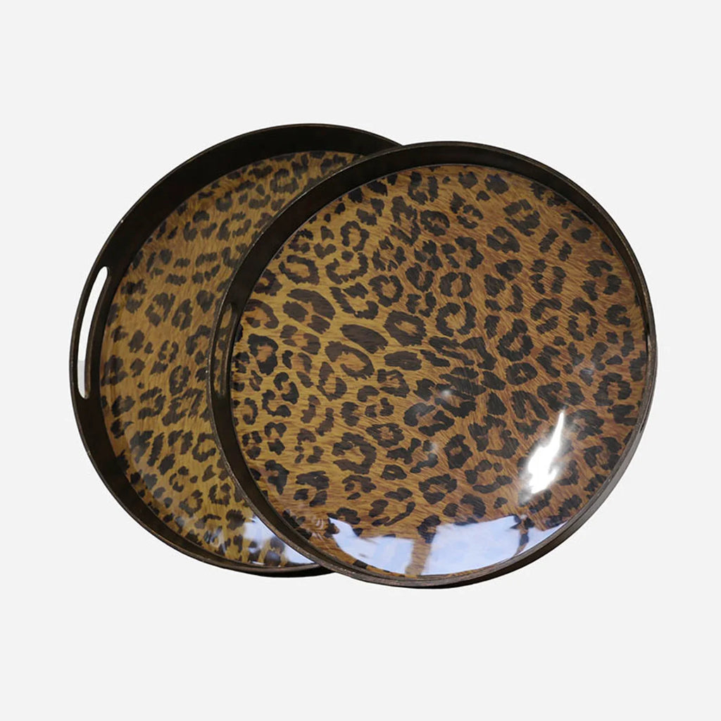 Round Leopard Print Tray Small
