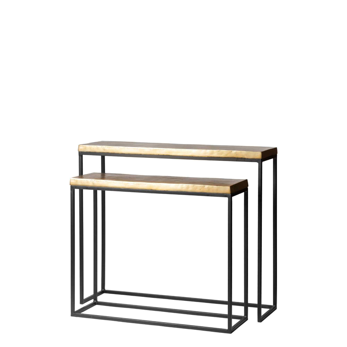 Naples aluminium & iron console table set 2