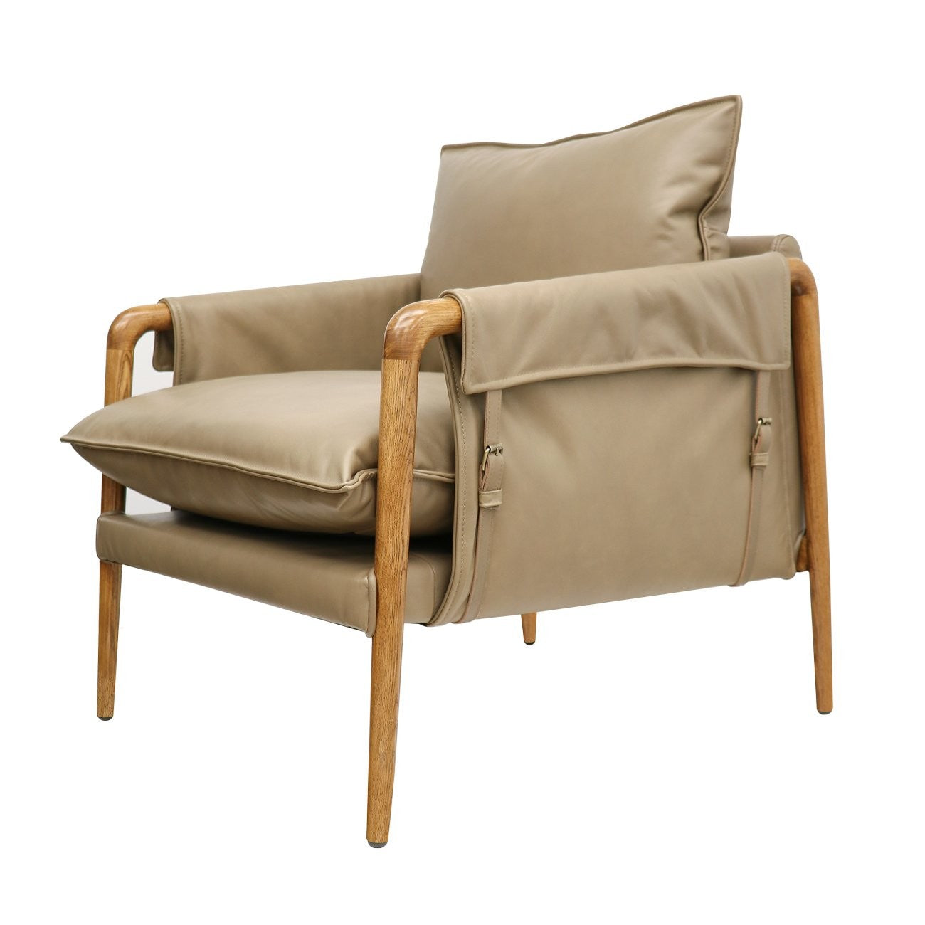 Saddle leather armchair - Beige