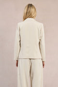 Molly Bracken Woven Blazer - Cream