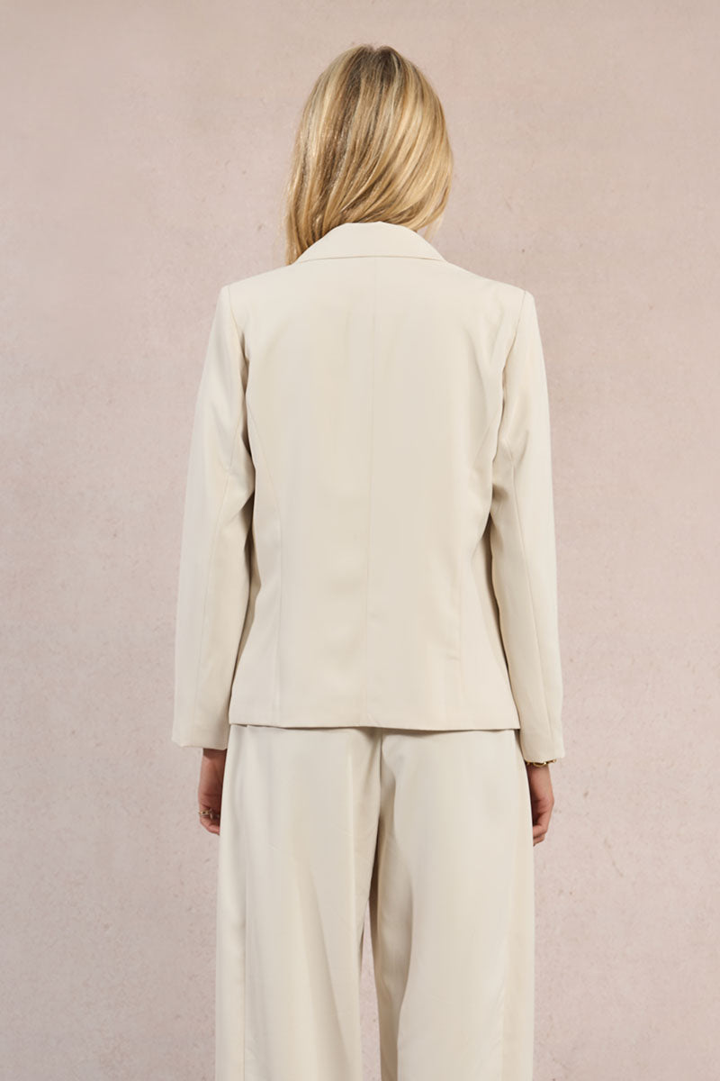 Molly Bracken Woven Blazer - Cream