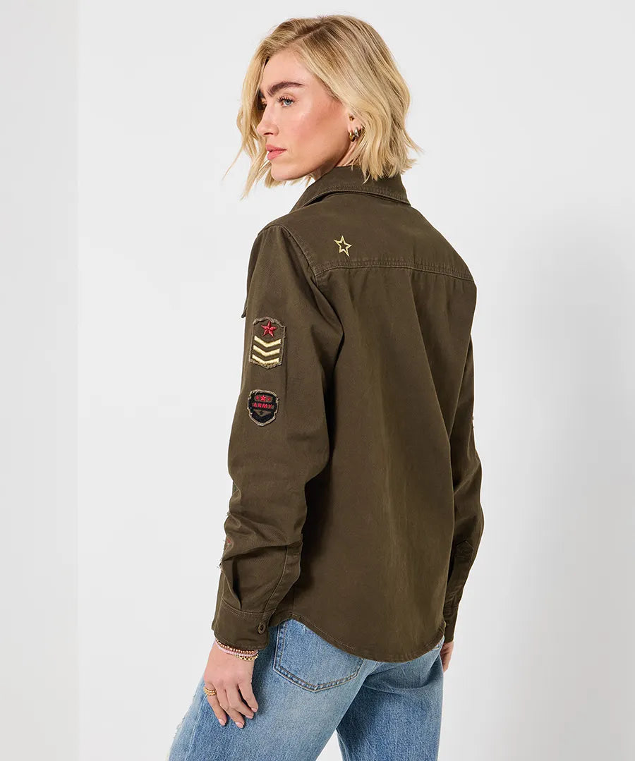 Lexie badged shirt khaki