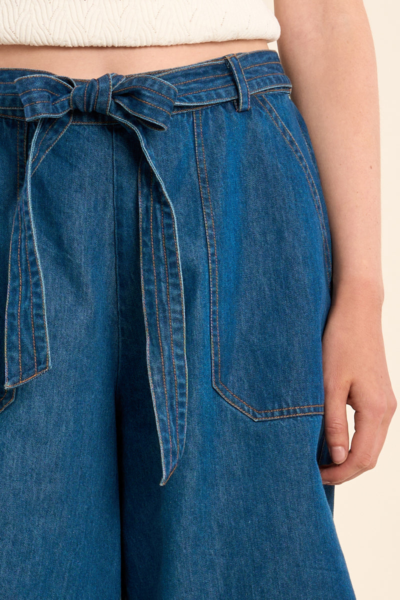 Molly Bracken Woven Shorts - Mid Blue - Small