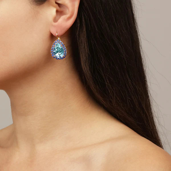 Dyrberg/Kern Fiora Gold Earrings - Aqua / Light Blue