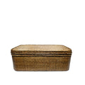 Rattan coffee table chest brown