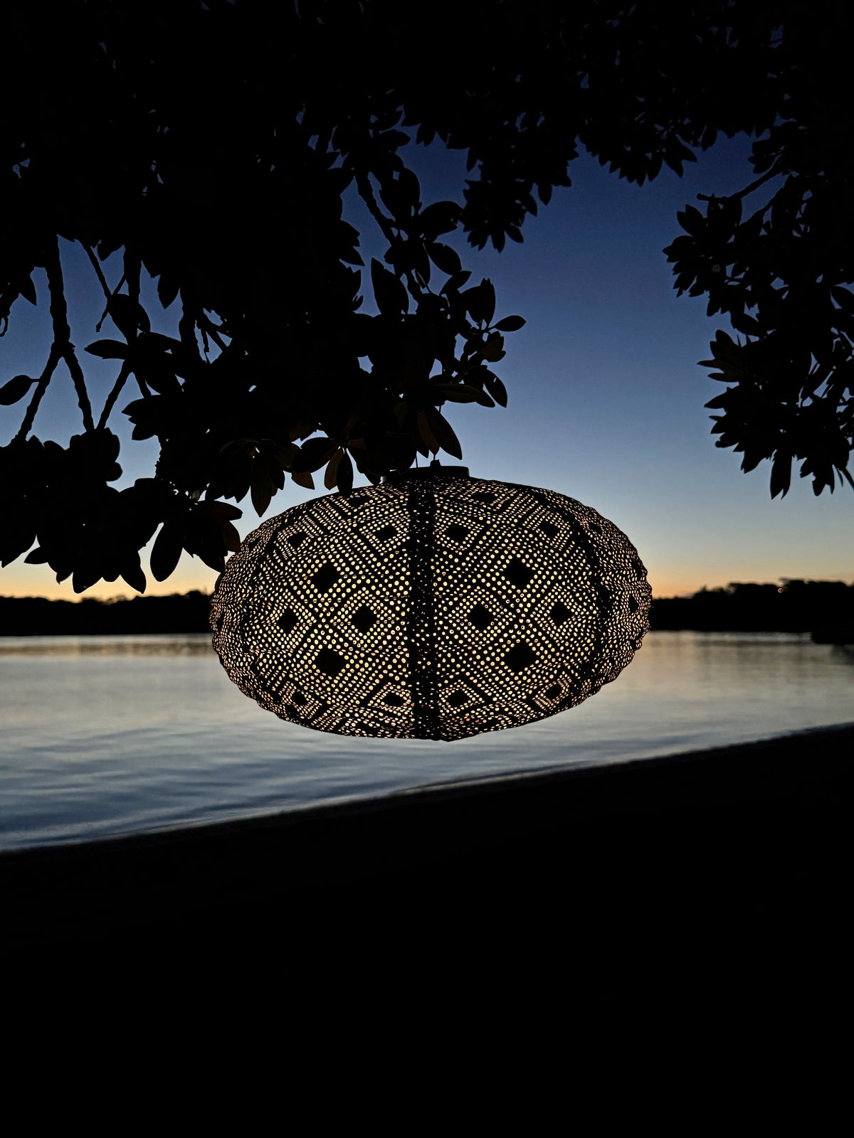 Lantern Oval 40cm Plum Mosaic