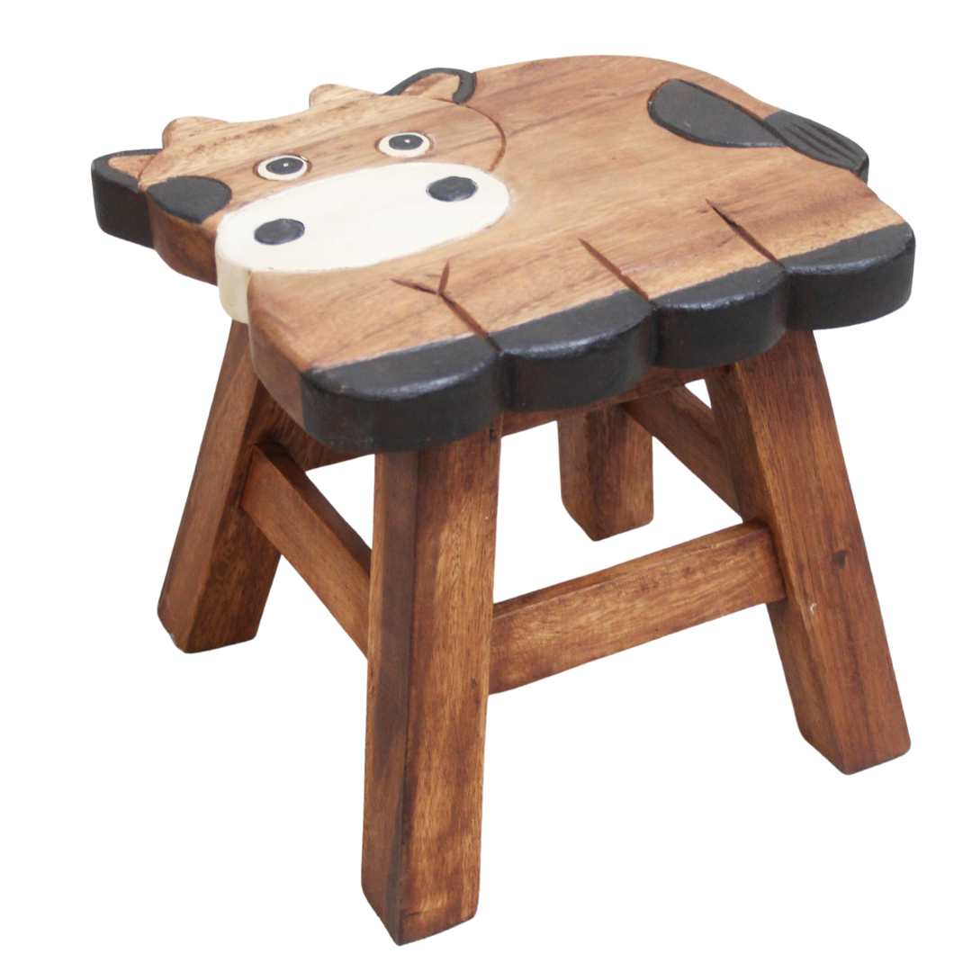 Wooden Kids Stool - Cow