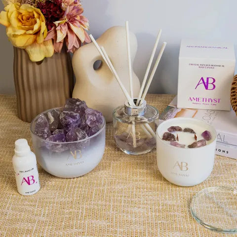 Amethyst 1kg Crystal Potpourri Set & Essential Oil