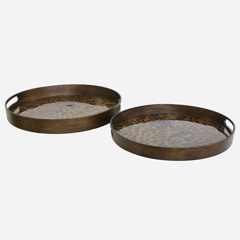 Round Leopard Print Tray Large