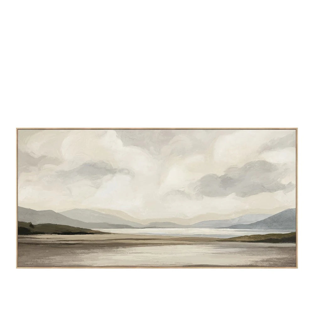 Tarn hand embellished framed canvas 140x70