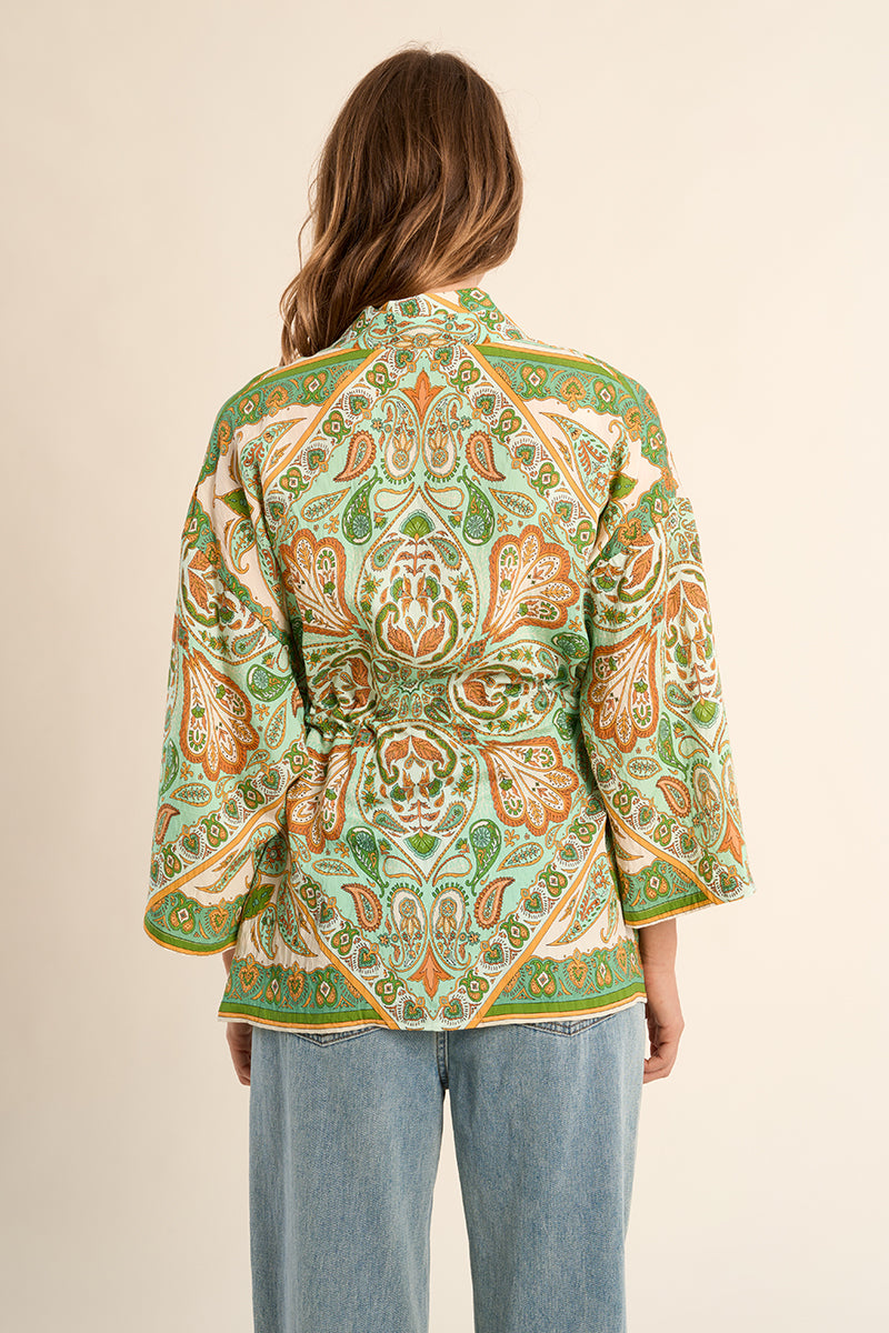 Molly Bracken Woven Kimono - Green Ines - Medium