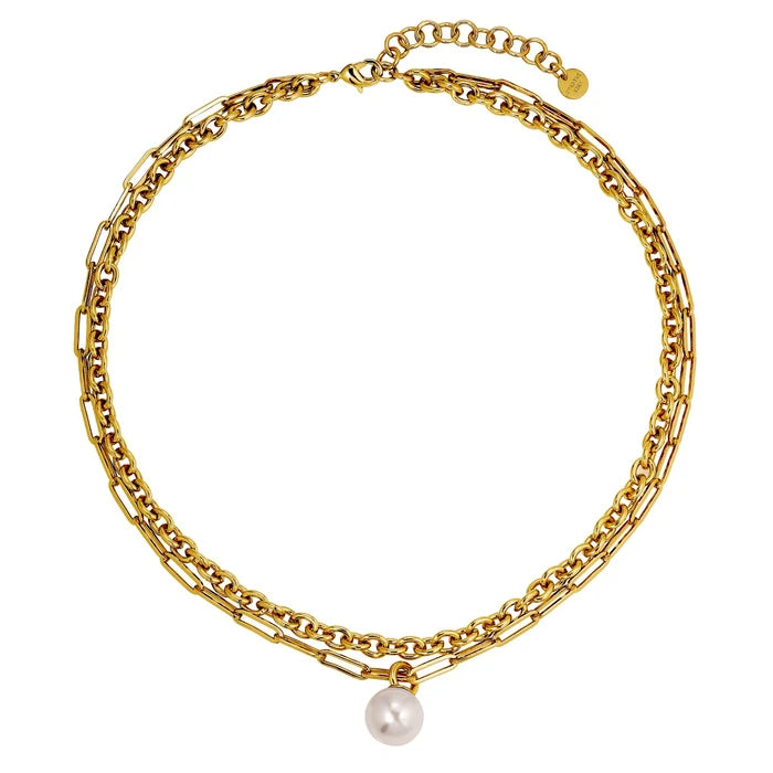Dyrberg Kern Aurelia Gold necklace, white pearl