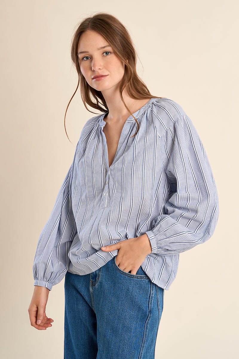 Molly Bracken Woven Blouse - Blue