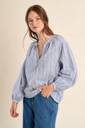 Molly Bracken Woven Blouse - Blue