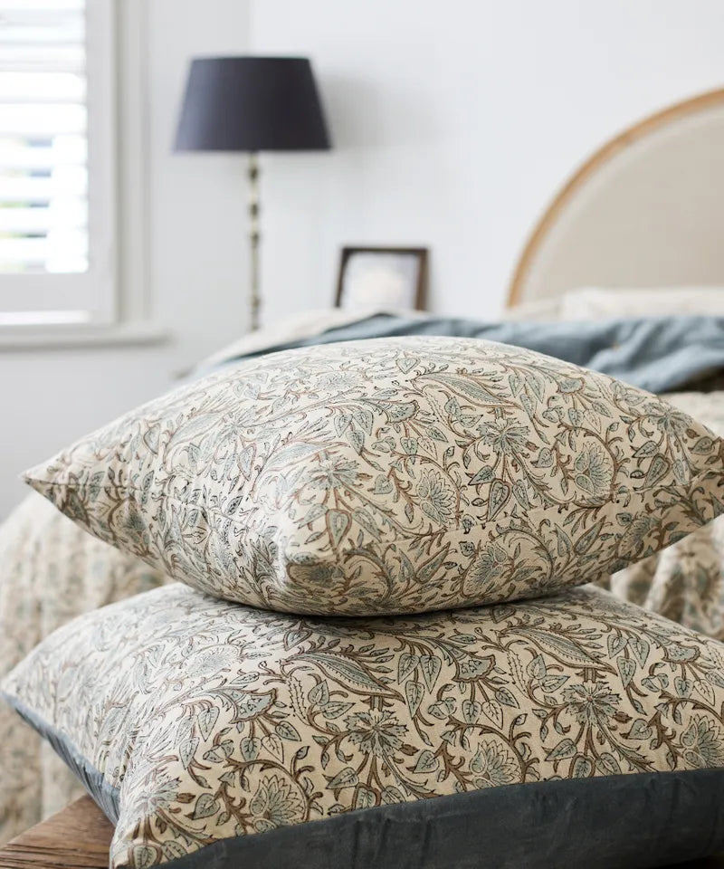 Serena handblock velvet cushion cover only