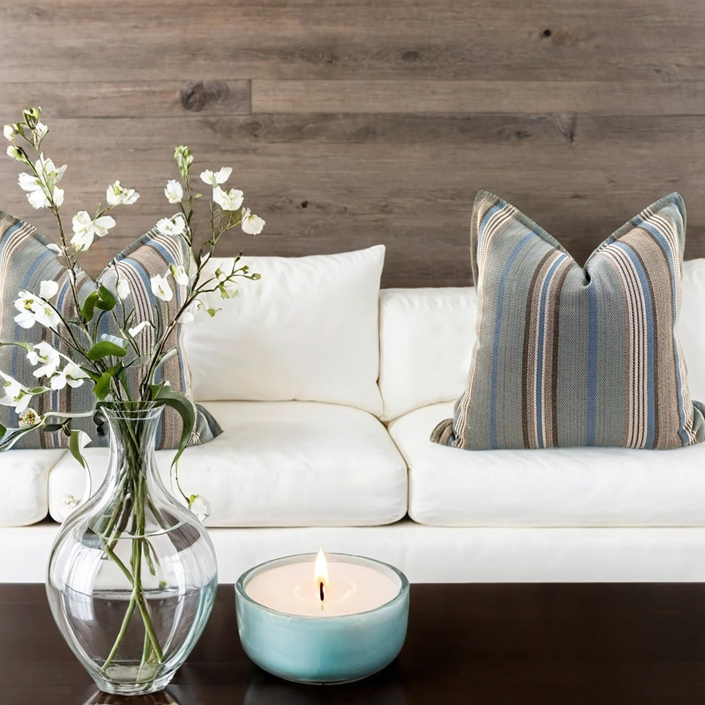 Snugg & Co cushion ralph stripe massimostripe teal natural