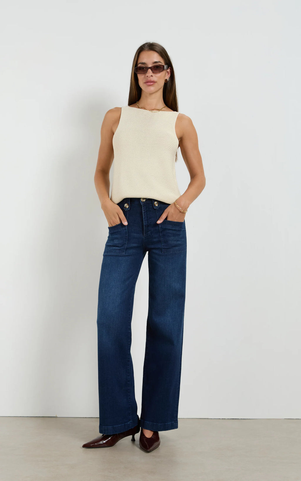 Dri Cooper Sherry Indigo Long Wide Jean  - 8