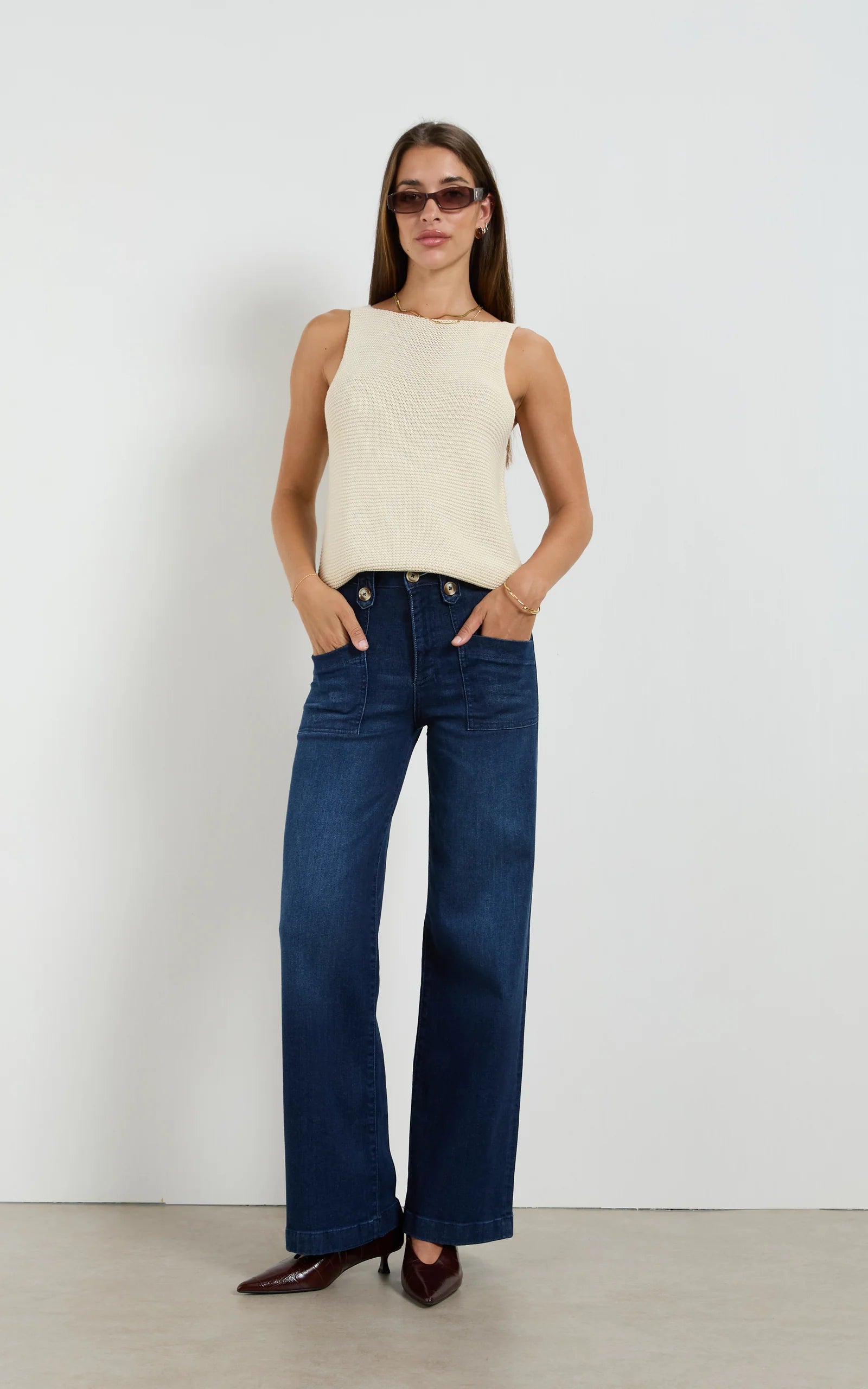 Dri Cooper Sherry Indigo Long Wide Jean  - 8