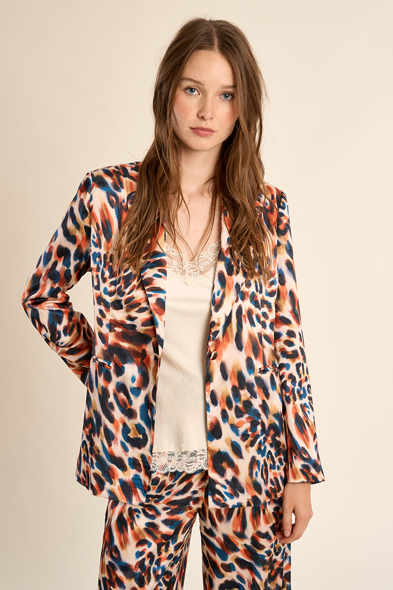 Molly Bracken Woven Blazer - Orange Romy - Small