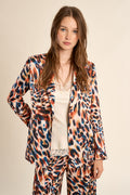 Molly Bracken Woven Blazer - Orange Romy - Small