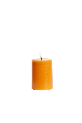LED Wax Pillar Candle Tobacco - Small