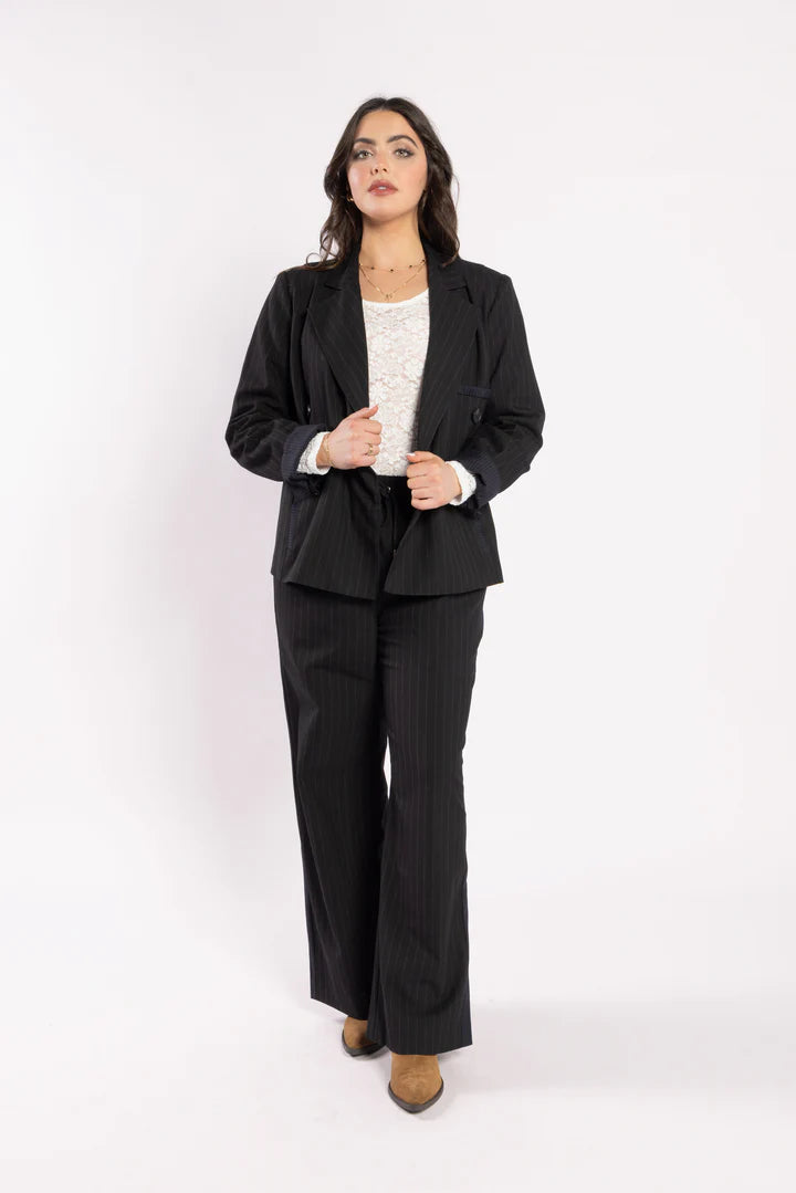 Drama Espresso Blazer Noir Stripe