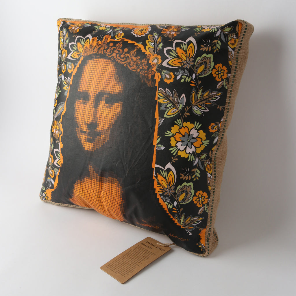 Art cushion Burlap Mona Lisa