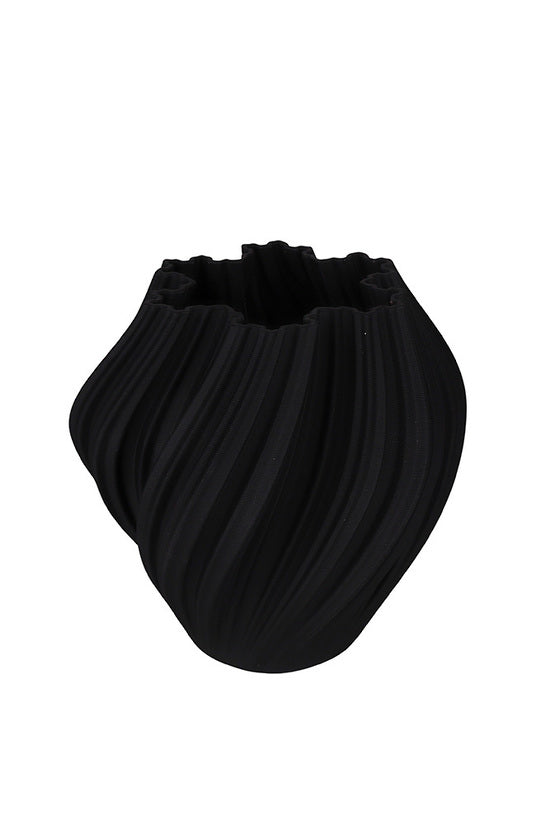 Black 3D ceramic vase Large
