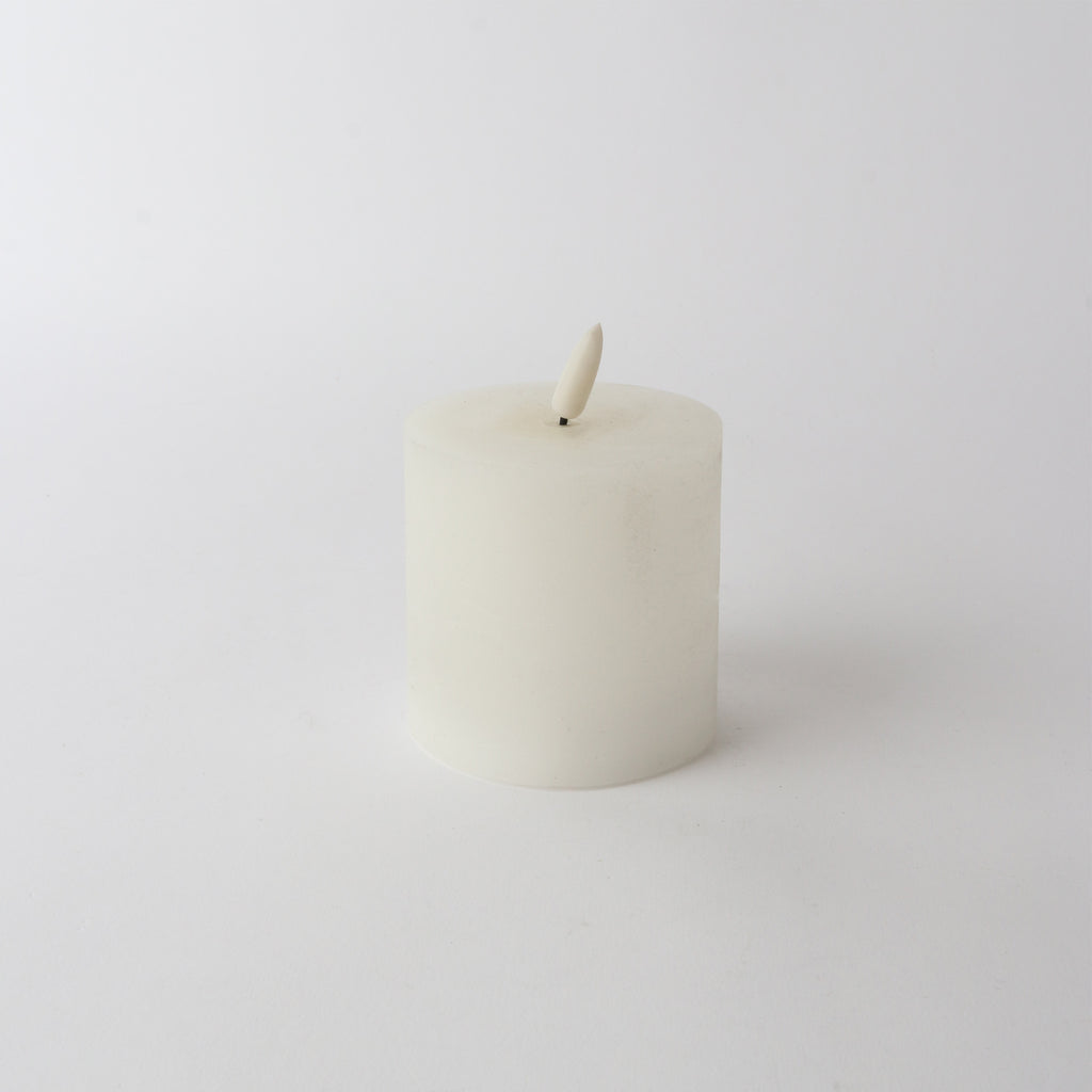 LED Battery pillar candle 7.5x7.5 remote White