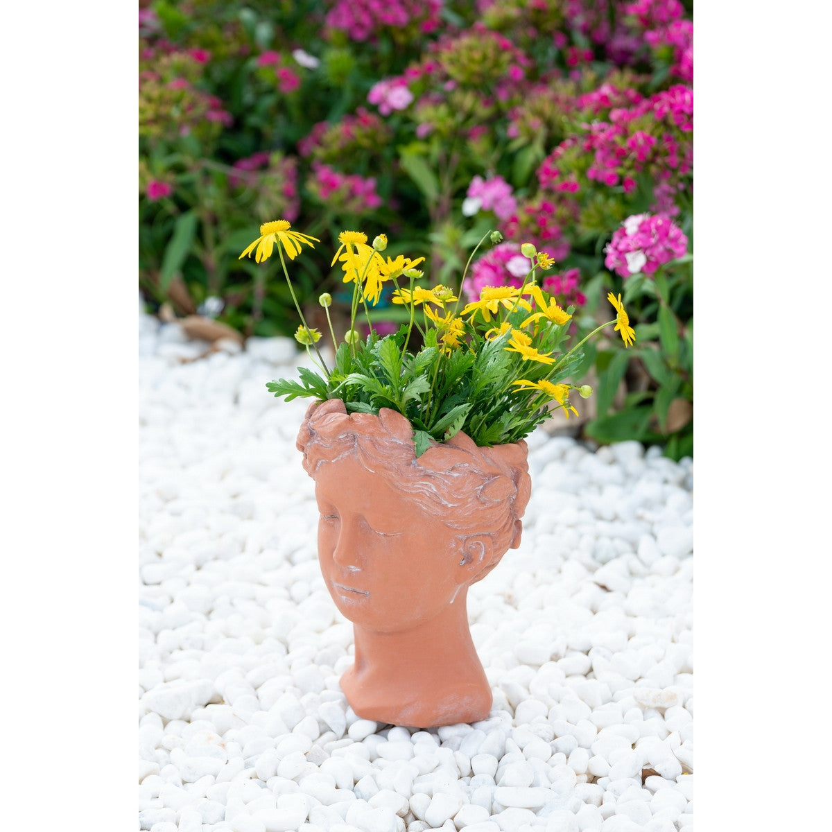 Terracotta visage head planter Medium