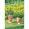 Terracotta visage head planter Large