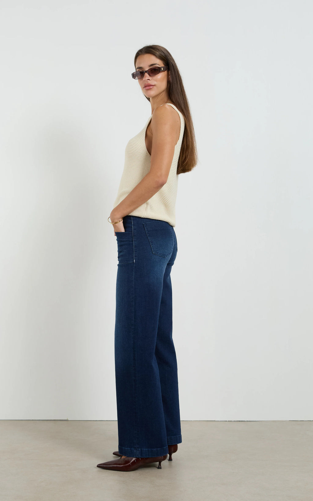 Dri Cooper Sherry Indigo Long Wide Jean  - 8