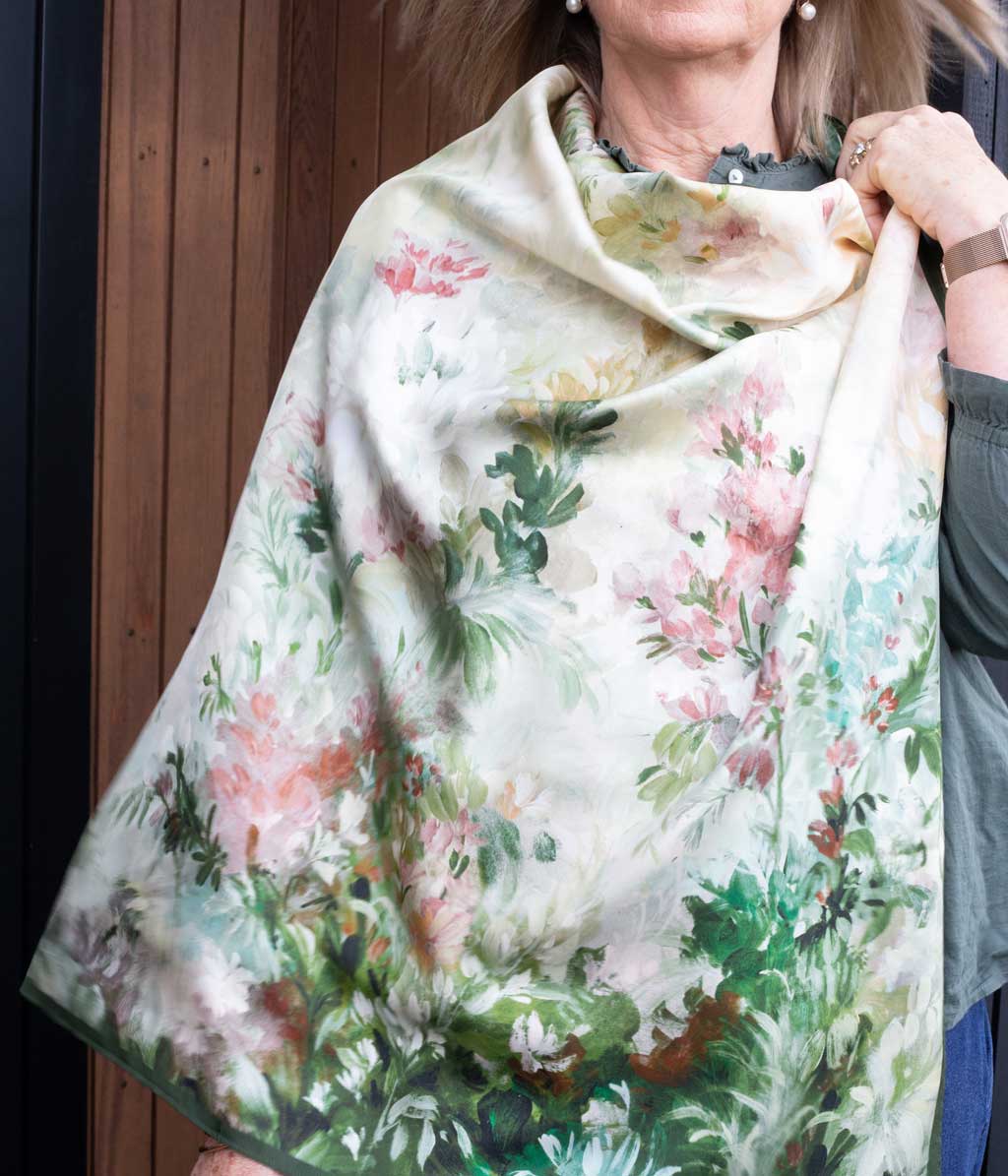 Giverny silk scarf large