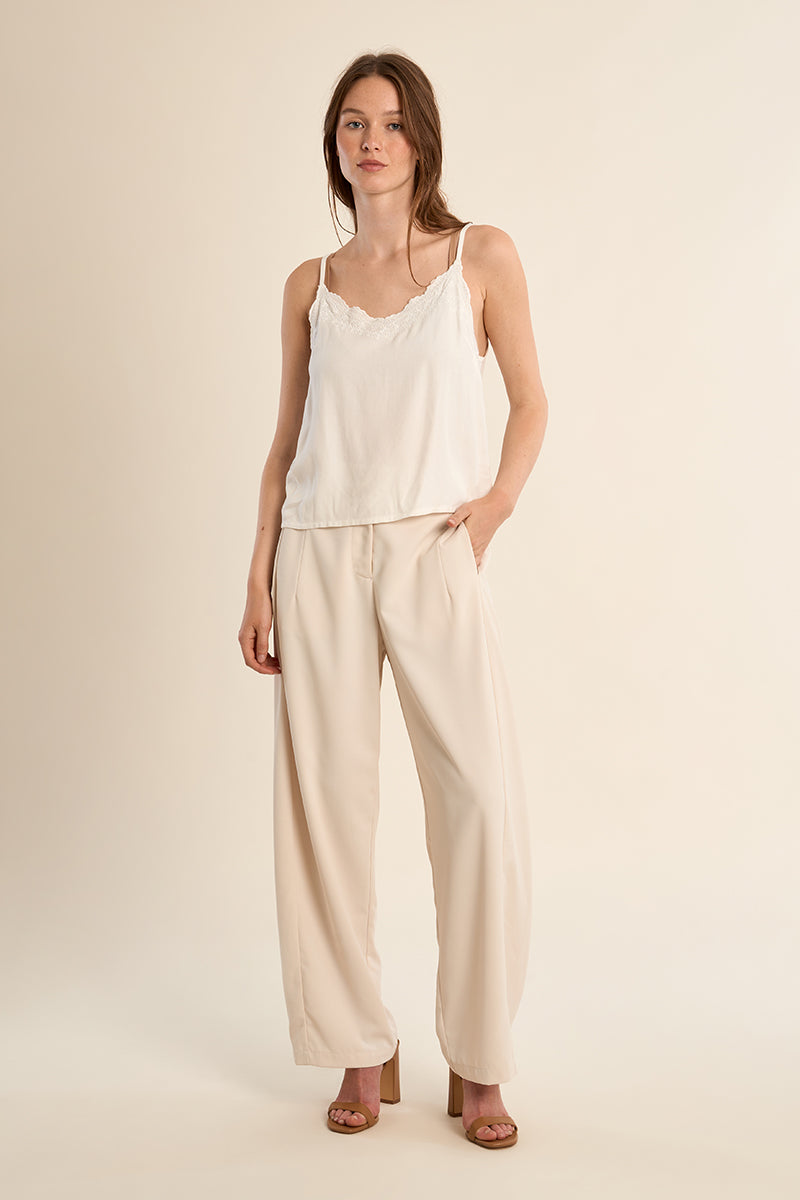 Molly Bracken Woven Pants - Cream