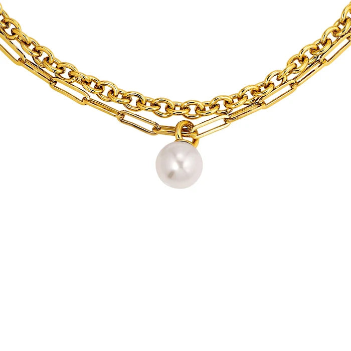 Dyrberg Kern Aurelia Gold necklace, white pearl
