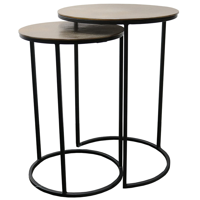 Punto Nest of 2 Tables - Antique Brass