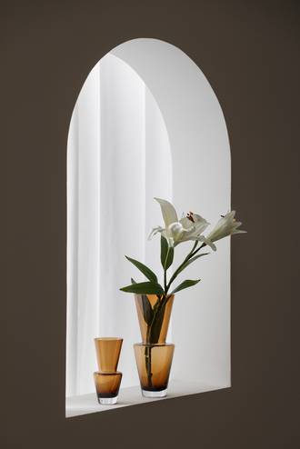 Small Amber Glass Vase