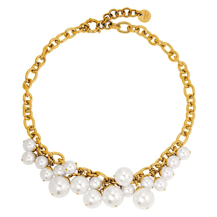Dyrberg Kern Chanelia gold necklace, White Pearl