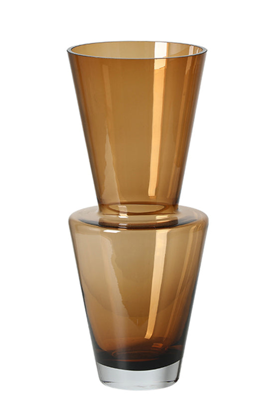 Small Amber Glass Vase