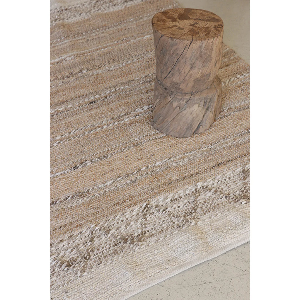 Loom woven earth ivory rub 80%jute 20% cotton 180x120