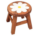 Wooden Kids Stool - White Daisy