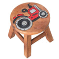 Wooden Kids Stool - Red Tractor