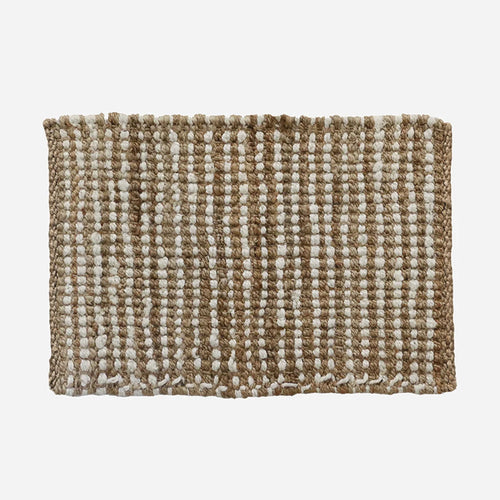 100% JUte Doormat Natura &amp; White
