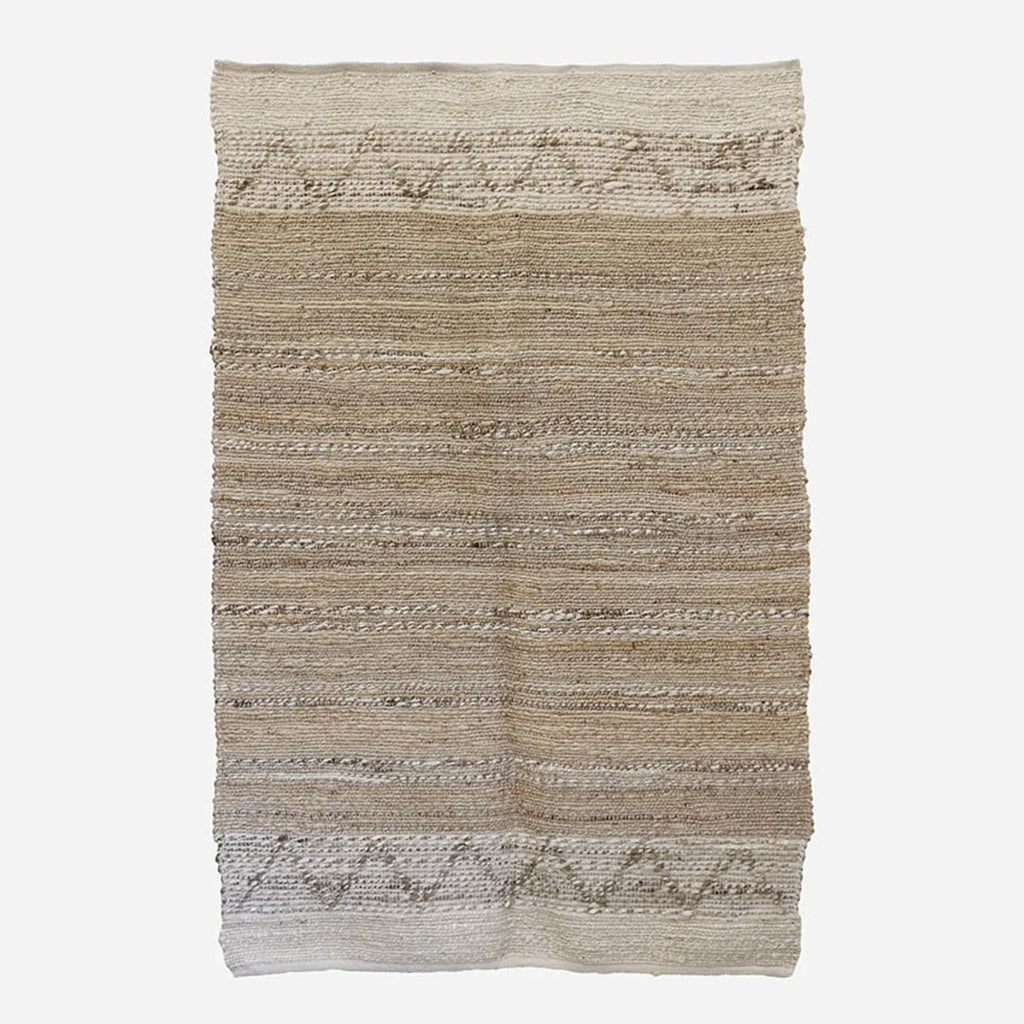 Loom woven earth ivory rub 80%jute 20% cotton 180x120