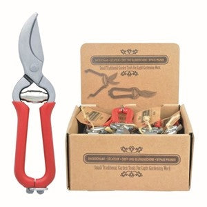 Pruner w Red Handle - Stainless Steel